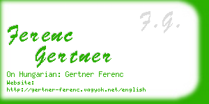 ferenc gertner business card